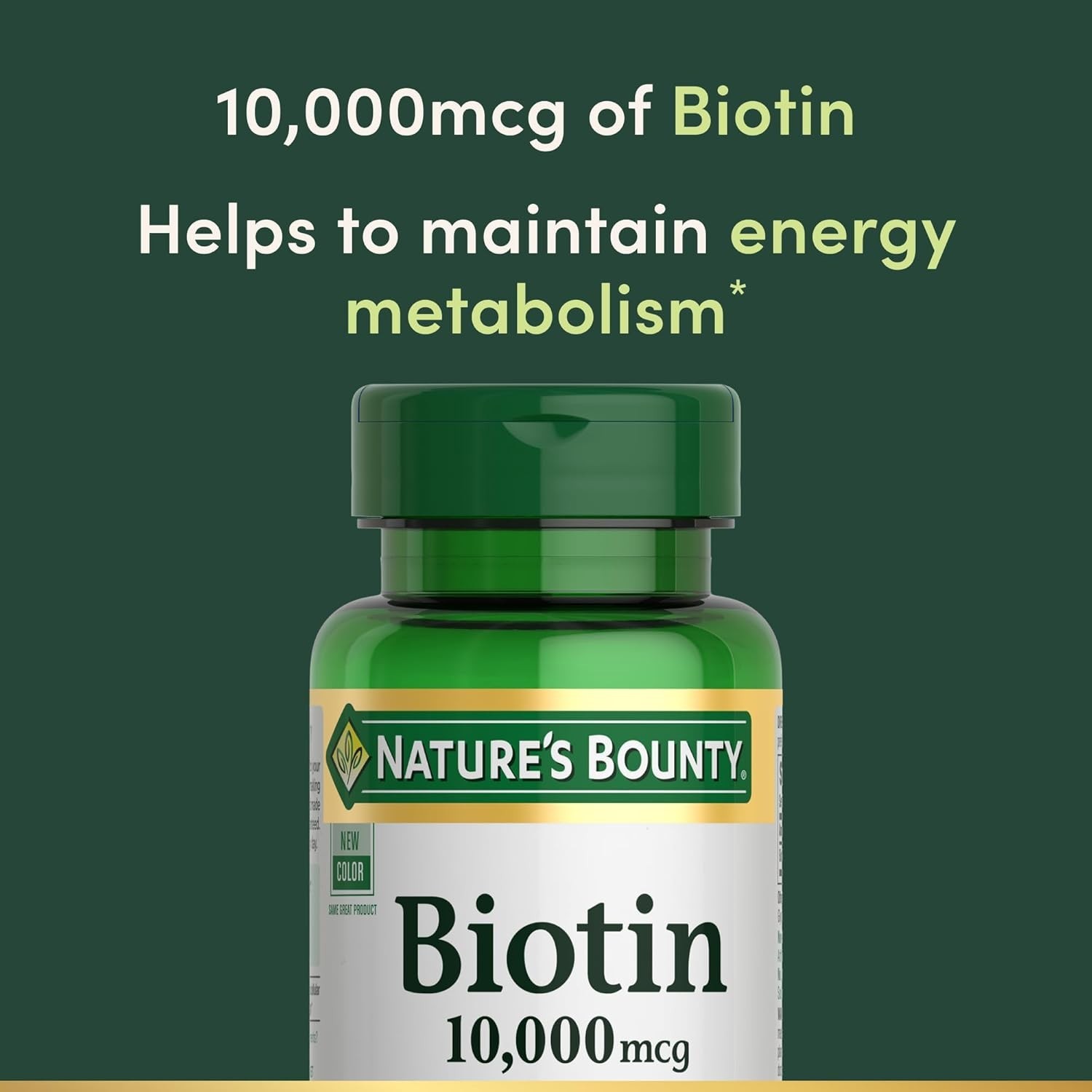 Nature’s Bounty Biotin 10,000 mcg Hair Skin & Nails Vitamins 120 Softgels Pack 2