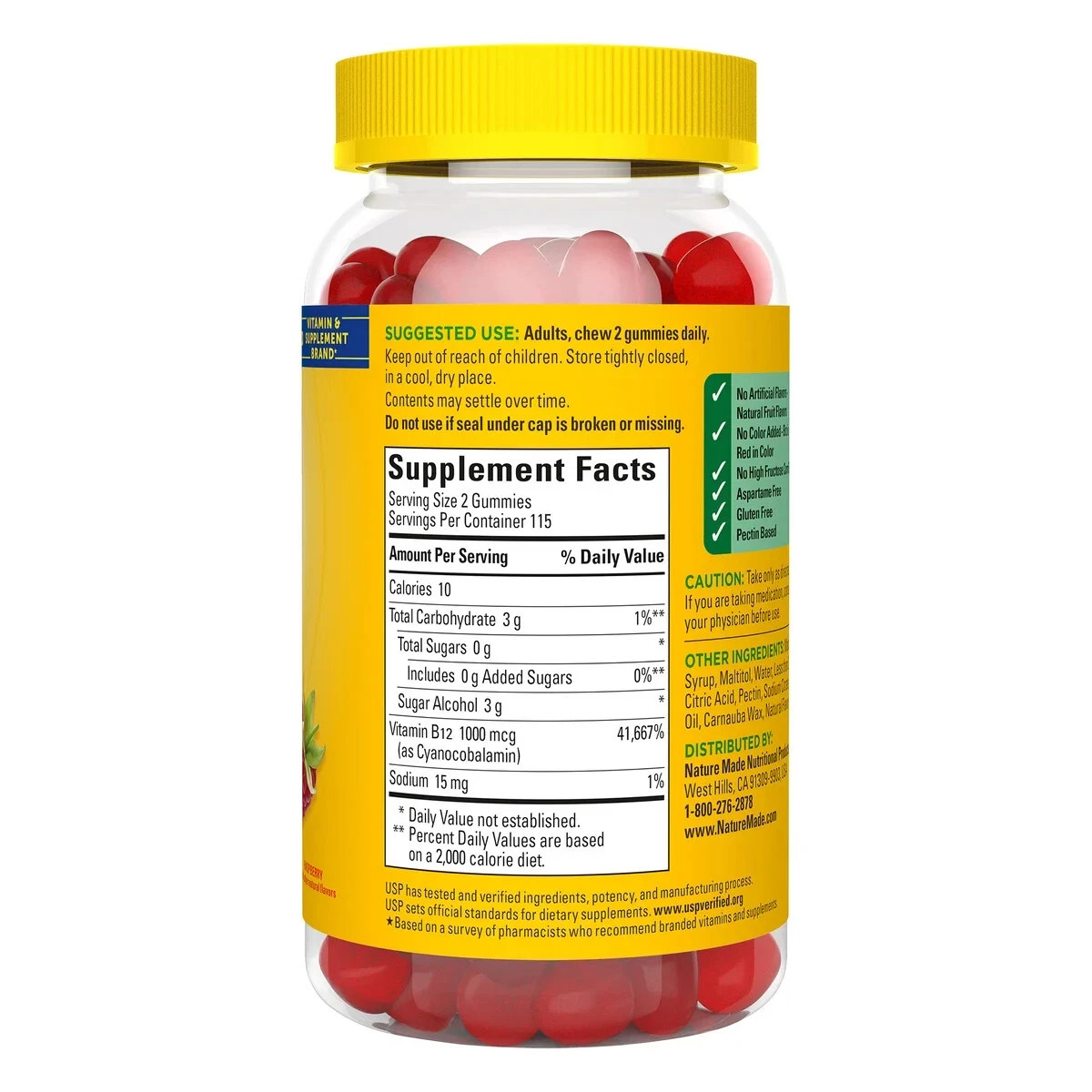 Nature Made Zero Sugar Vitamin B-12 Gummies 230 ct Each *2 Bottles* EXP 6/26