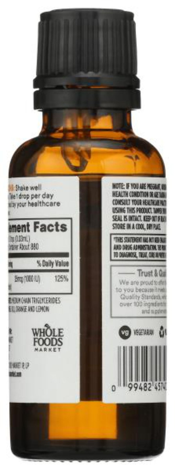11/25/27 365 by Whole Foods Market, Vitamin D-3 Liquid Citrus Flavor 1000IU, 1 O