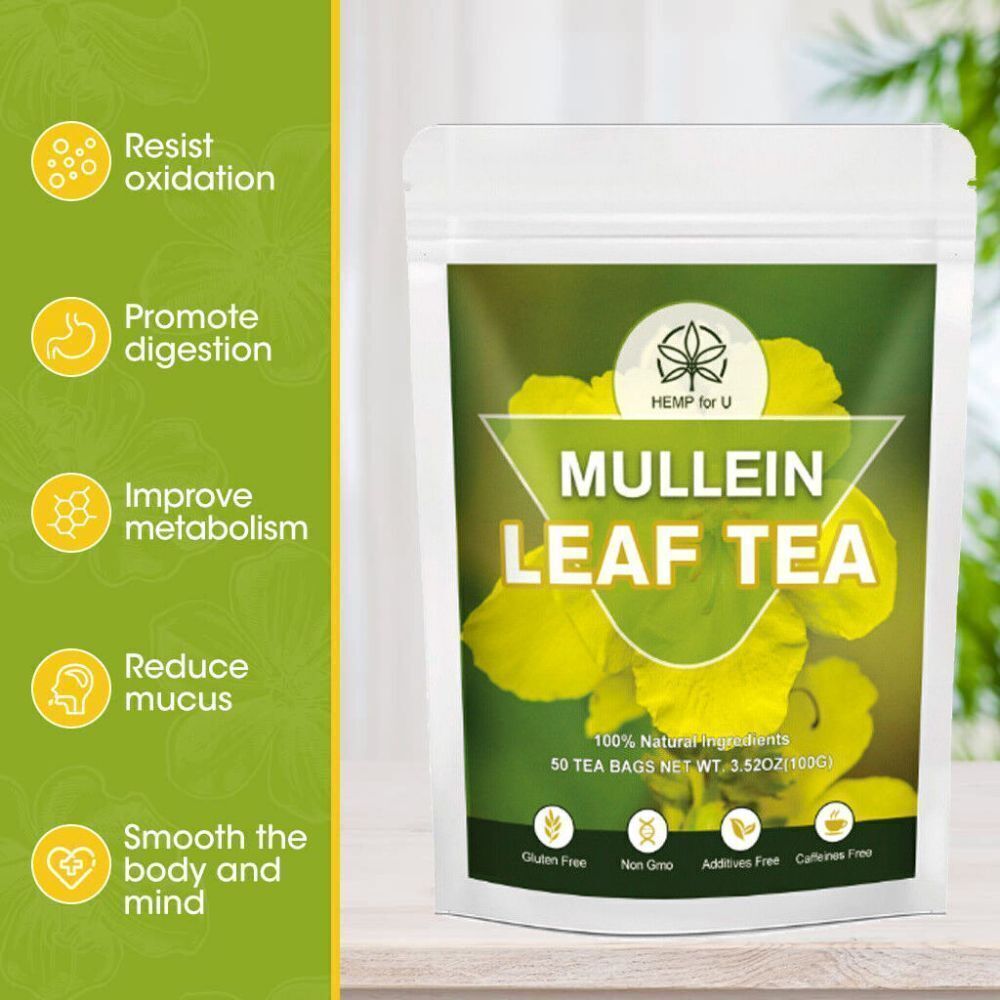 100Packs Mullein Leaf Tea Bags – Lung Cleanse Detox Herbal Enhance Immunity USA