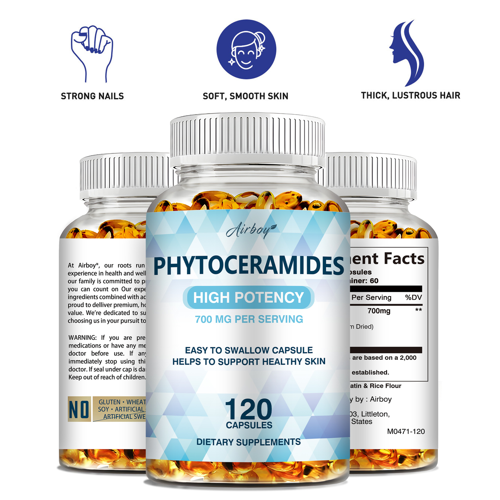 Phytoceramides Capsules – Anti-Aging and Wrinkle Remover, for Rough and Dry Skin