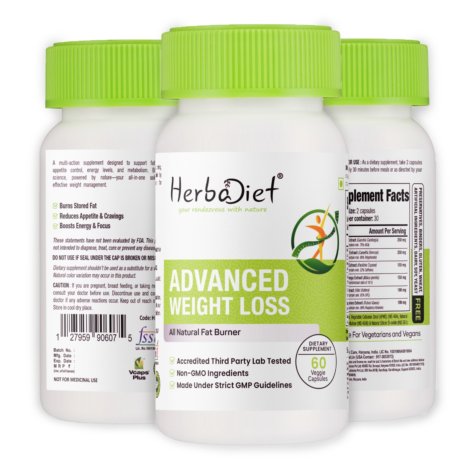 Advanced Weight Loss Supplement Strong Fat Burner Raspberry Ketones Apple Cider