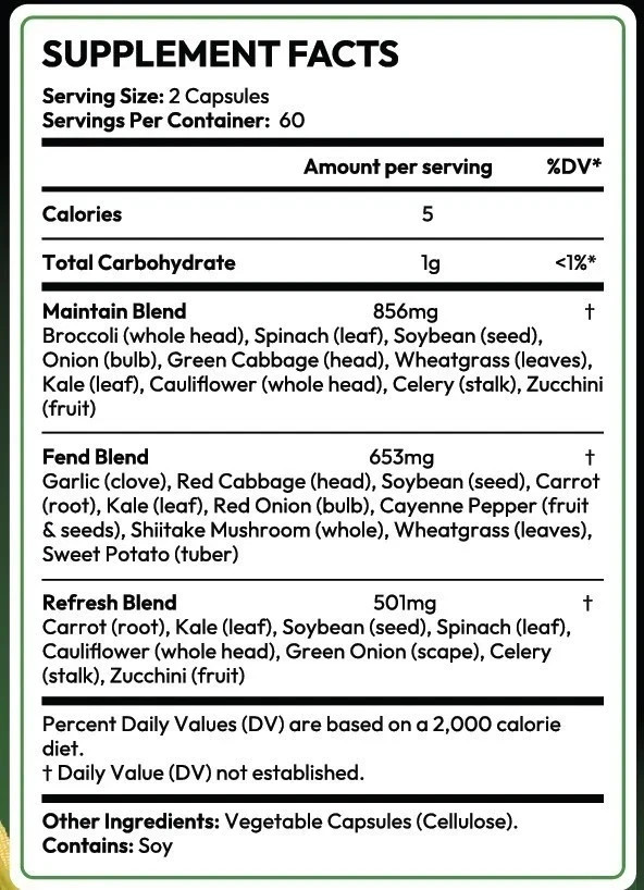 New Daily Fruits and Veggies Whole Food Supplement with Superfood 240 Capsules
