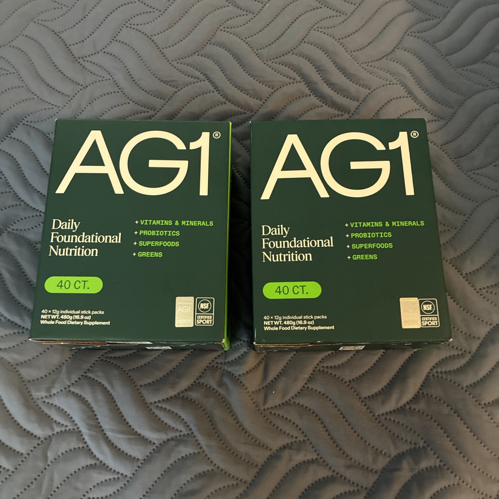 2 Box – AG1 Athletic Greens Daily Foundational Nutrition (80 Packets) Exp:05/26