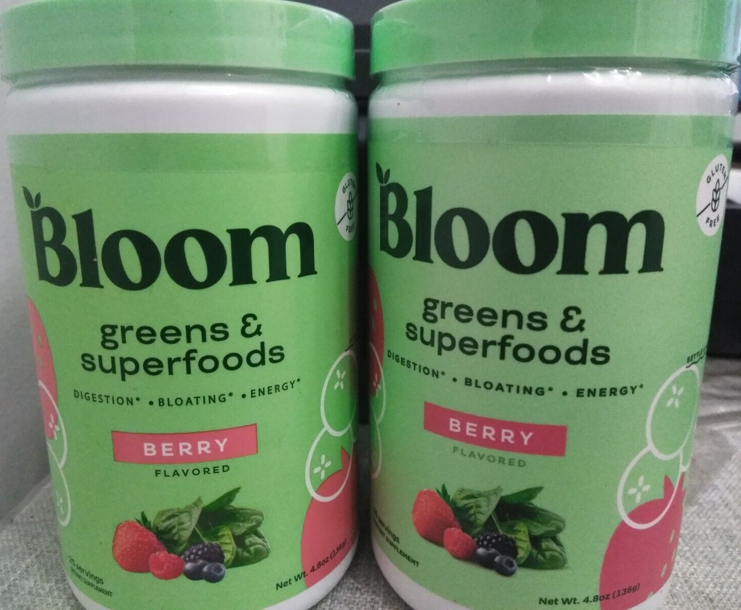 Bloom Nutrition Greens & Superfoods Powder, Mixed Berry, 25 Servings 4.8oz (2PK)