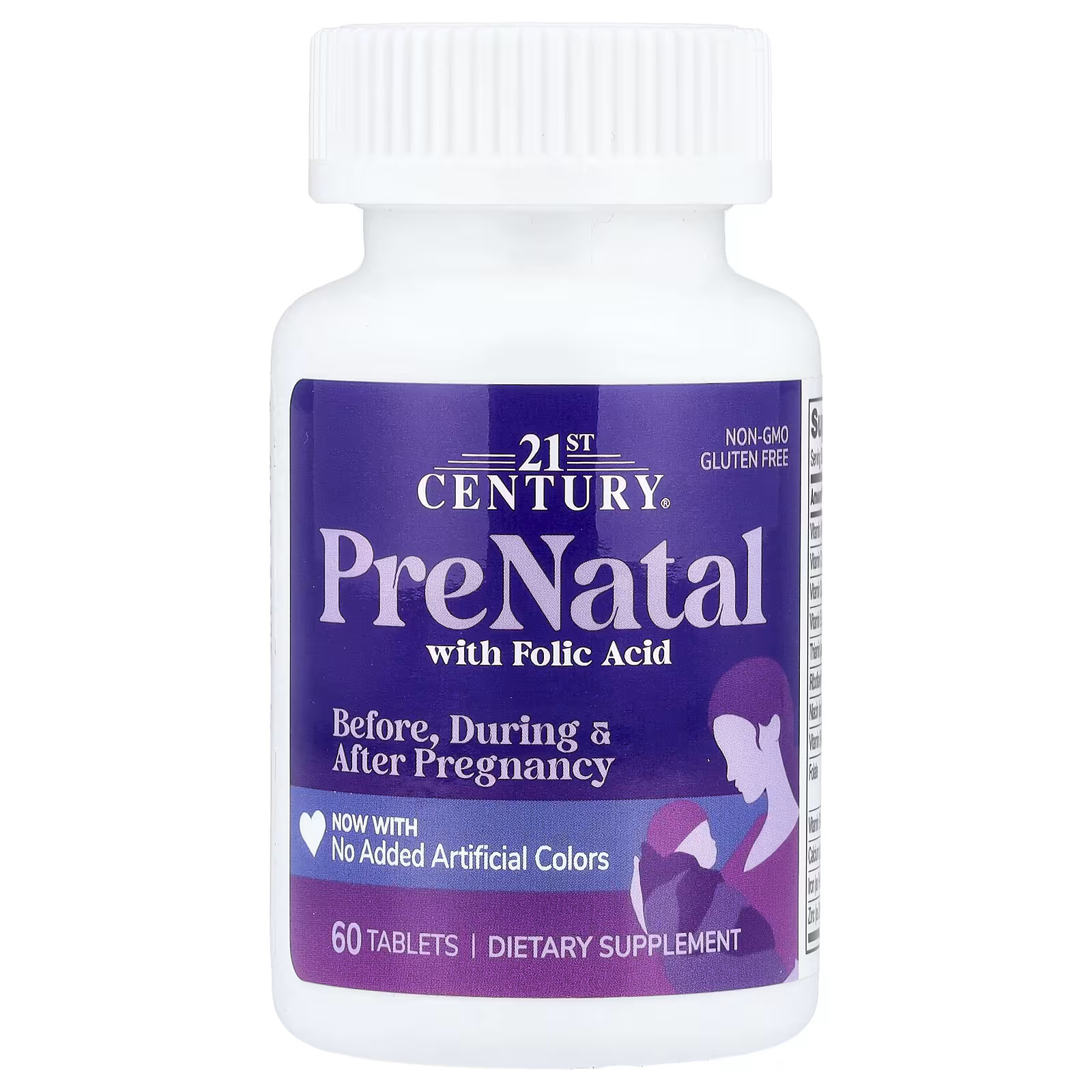 21st Century PreNatal Multivitamin Tablets w/Folic Acid for Pregnancy 60 Ct