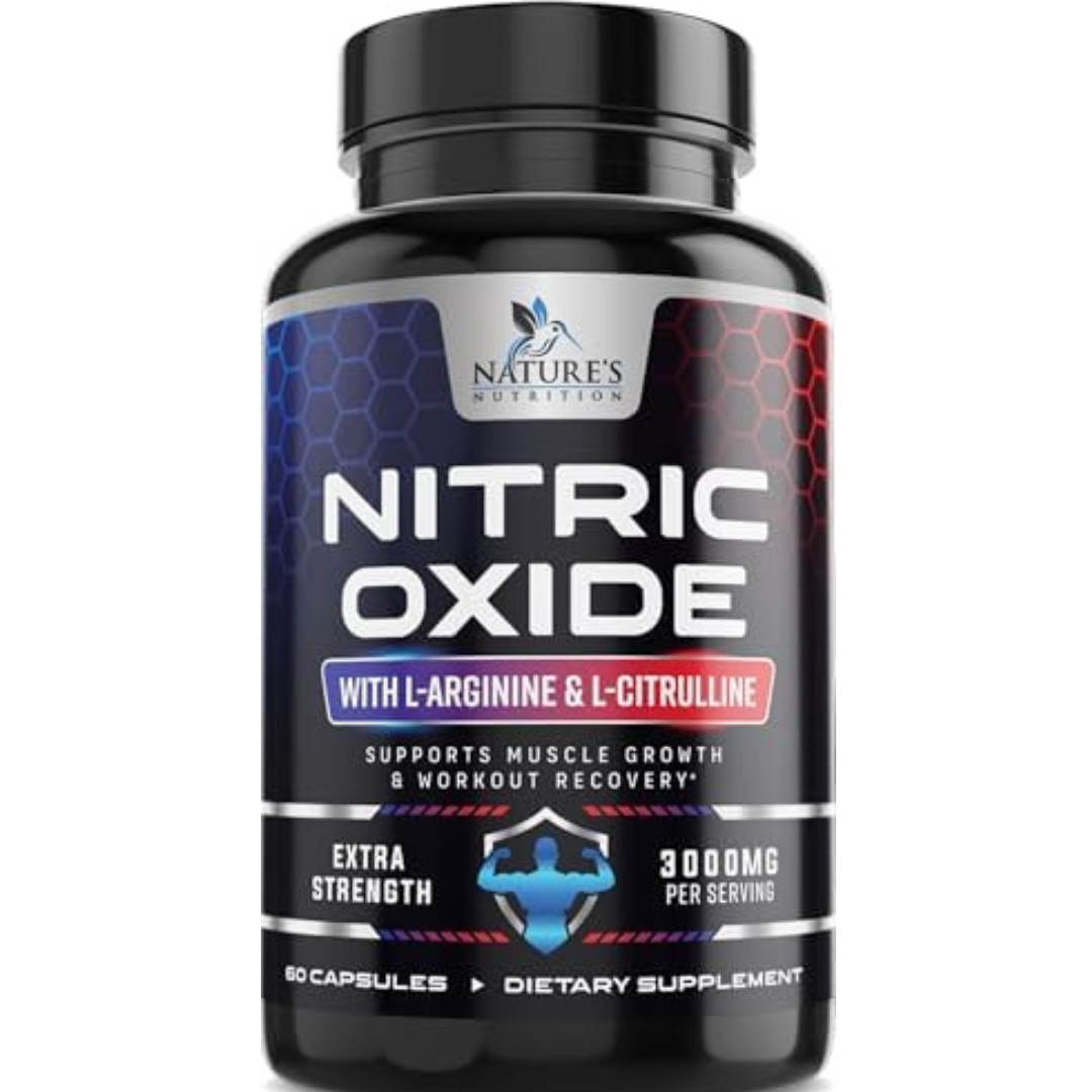 Nitric Oxide Booster 3000mg L-Arginine 3X Extra Strength Capsules