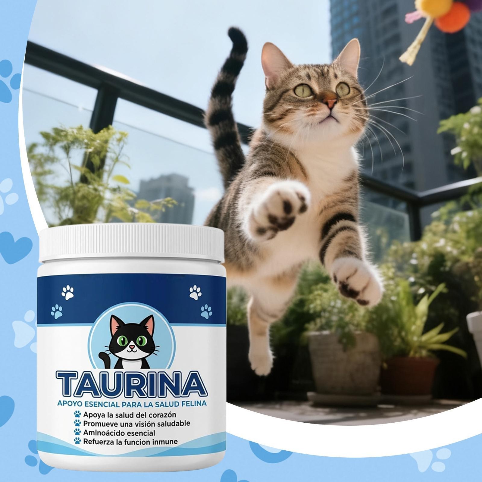 Taurine Supplement for Cats,Pawvita Taurine- 99.9% Pure Taurine Suppo