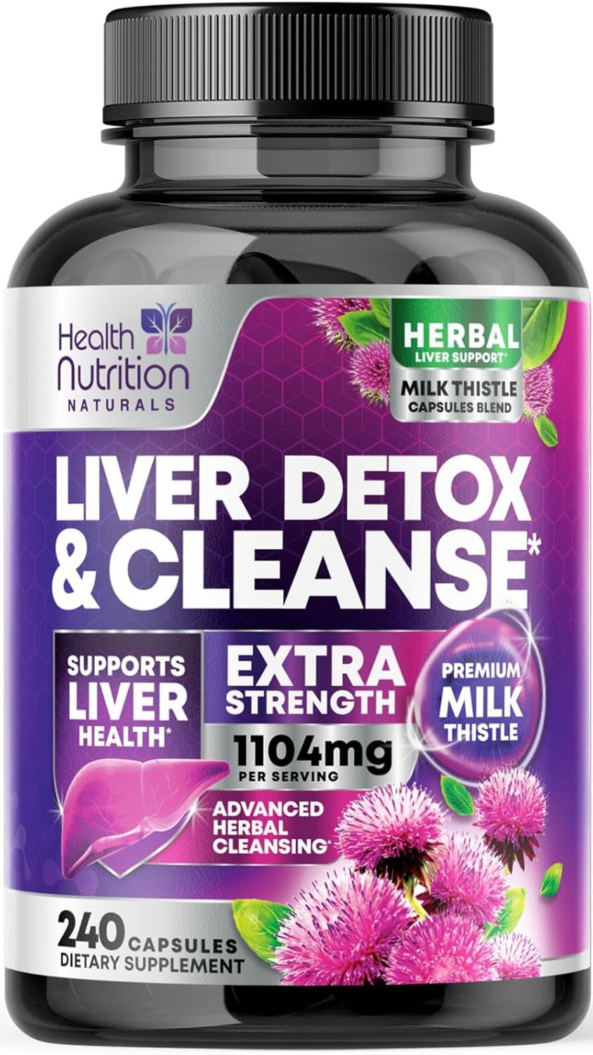Gentle Liver Cleanse Detox & Repair Formula – Herbal Liver Support Supplement…