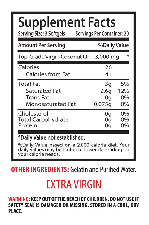 skin moisturizer – Virgin Coconut Oil 3000mg 3B – super antioxidant