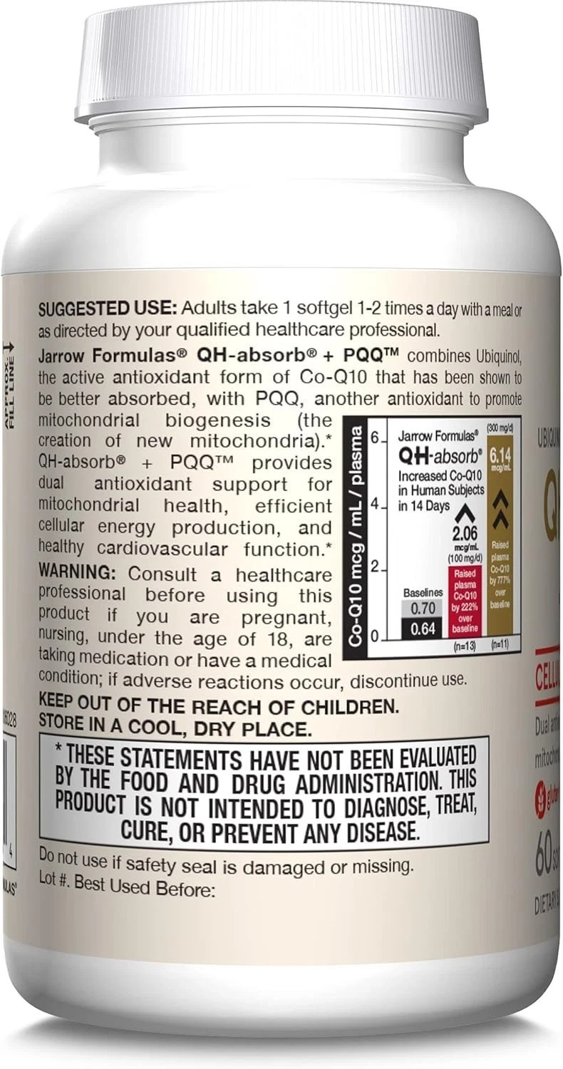 PQQ Softgels: 60 Count, Antioxidant Mitochondrial Biogenesis & Energy PACK OF 2