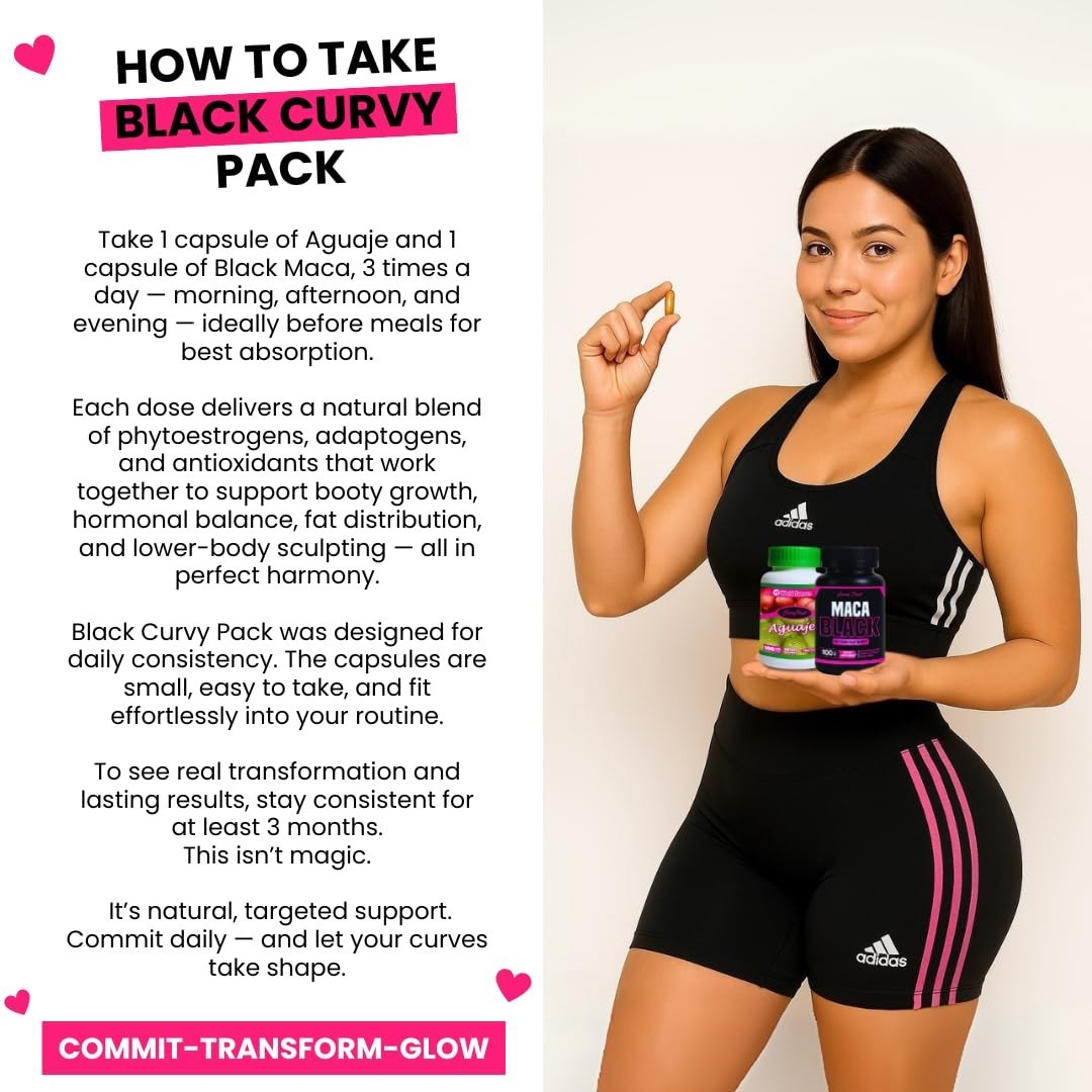 Maximum Booty Growth Pills – Aguaje & Black Maca for Women – Glute Enhancer