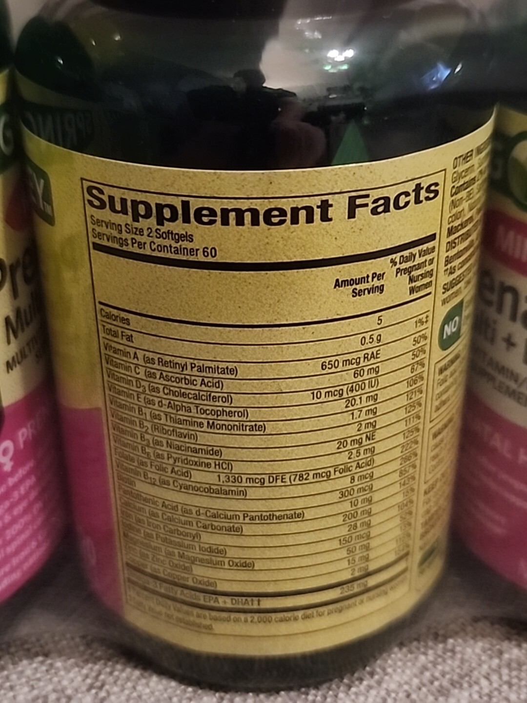Spring Valley Prenatal Multivitamin/Multimineral 120 mini softgels