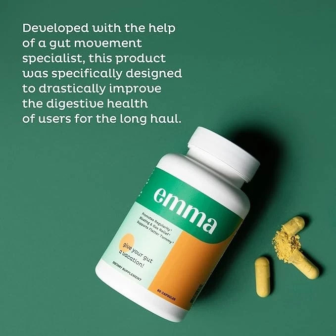 3 Pack Emma Gut Health Supplement 180 Capsules designed for Bloating Relief & Le