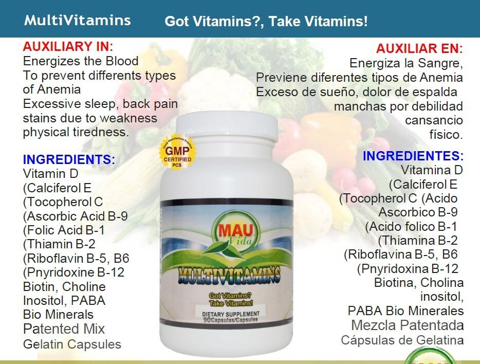 MULTIVITAMINAS B ( Biominerales 100% Natural)