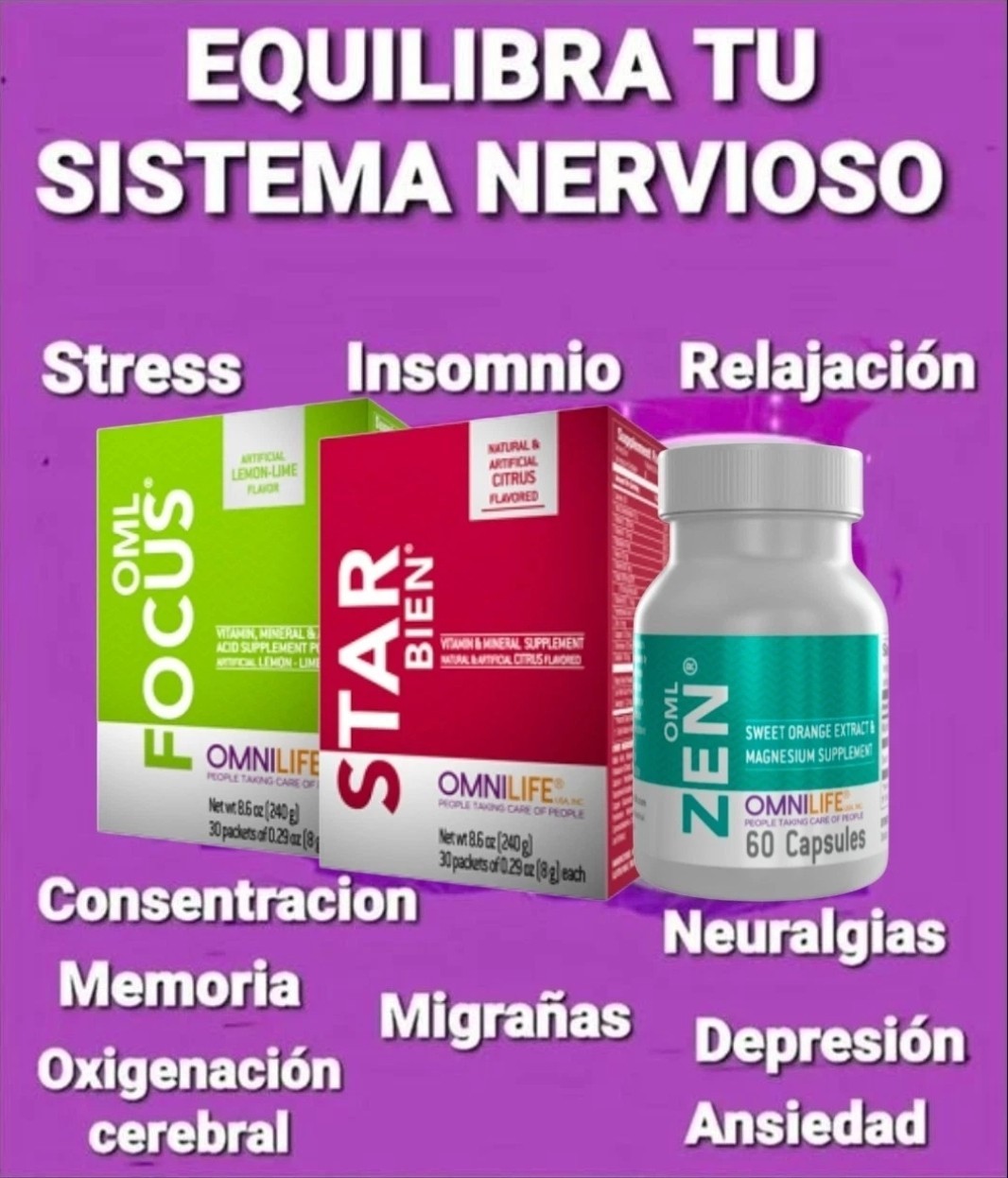 Equilibra Tu Sistema Nervioso Con Oml Focus , Star Bien Y Oml Zen De OMNILIFE