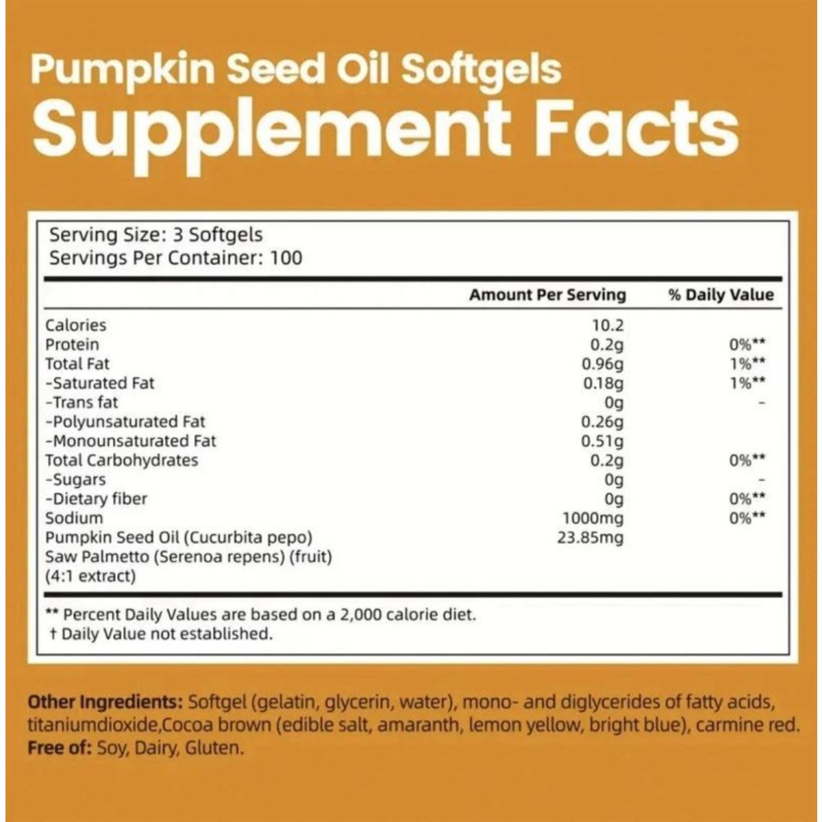300 Cold Pressed Softgels – Vivonu Pumpkin Seed Oil & Saw Palmetto 1000mg