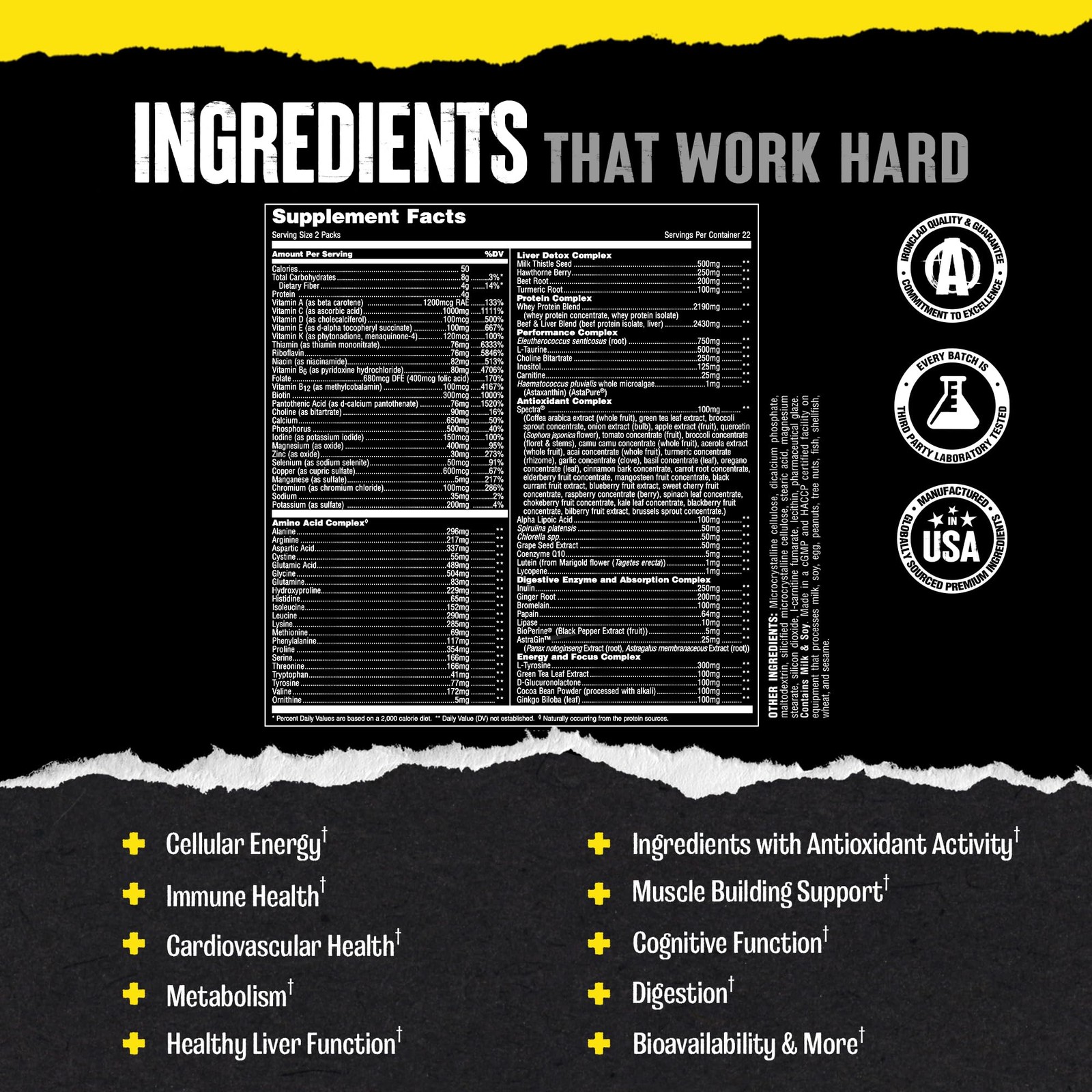 Animal Pak – Convenient Multivitamin for Men & 44 Count (Pack of 1), Tablets