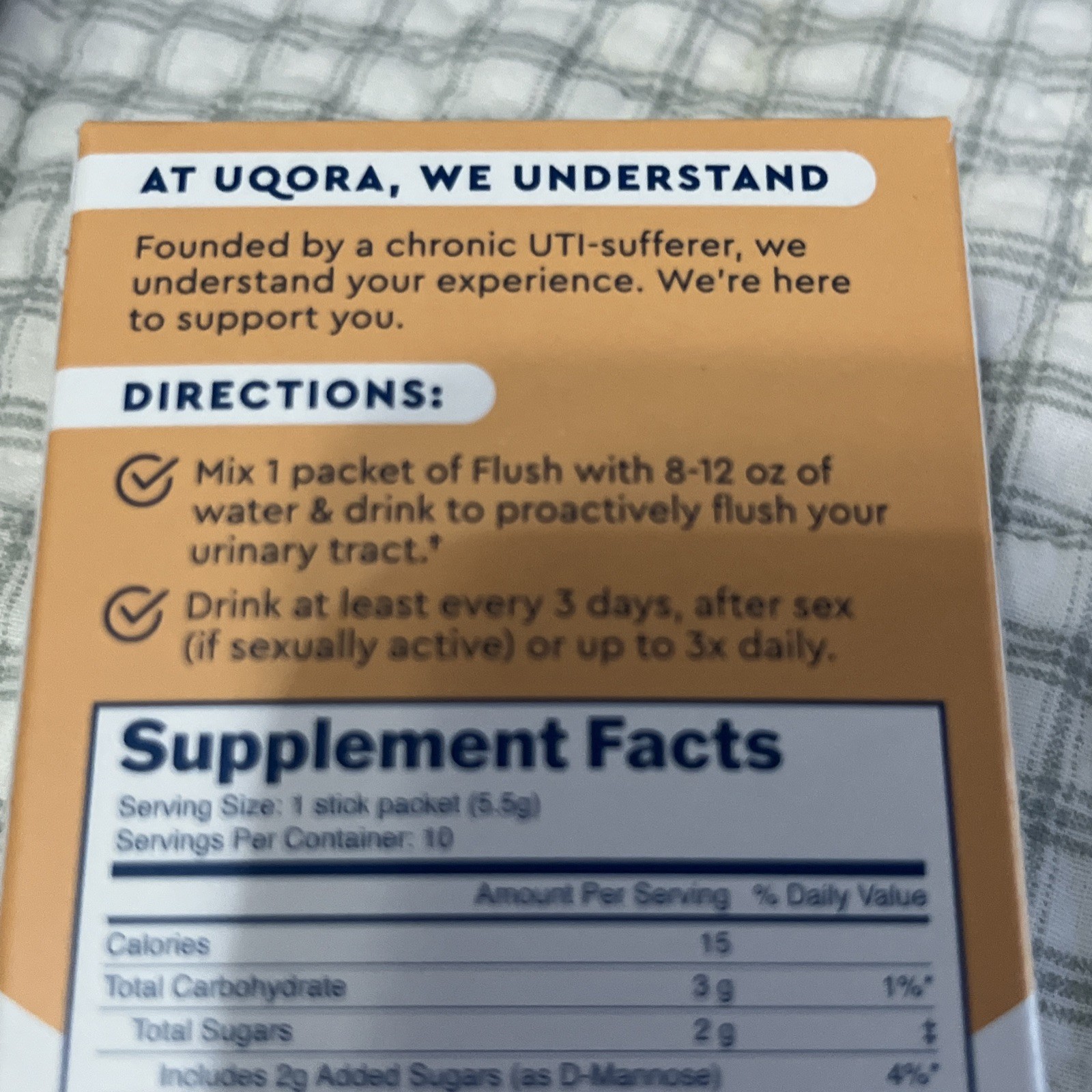 Uqora Drink Mix 1 FLUSH Supplement 10 Packets Pink Lemonade Exp 12/26 women