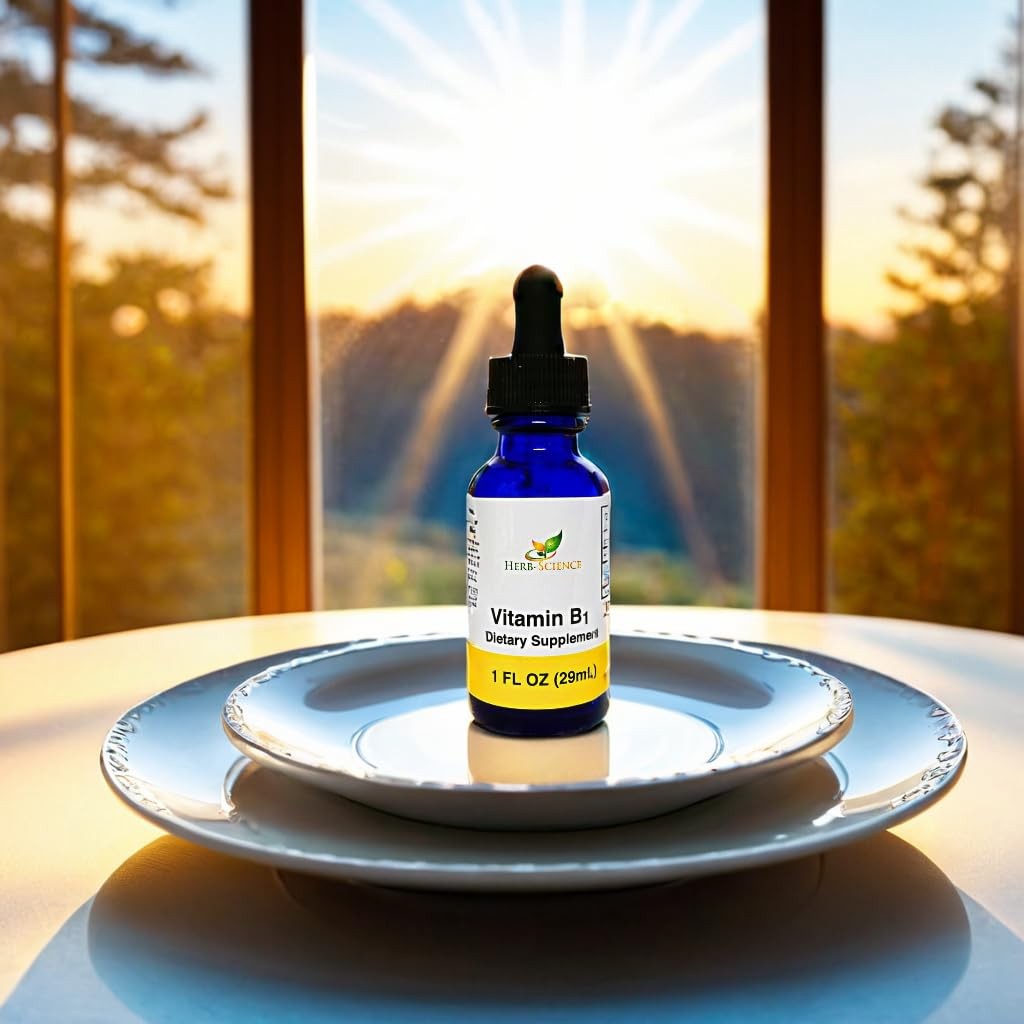 Herb-Science Liquid Vitamin B1 Thiamine Drops 1oz 36 Servings Heart & Energy