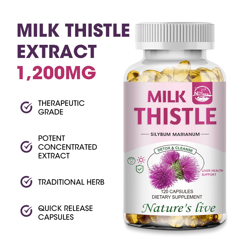 Anti – Aging – MILK THISTLE 1200MG Milk Thistle Best Seller 1 Bottle 120Capsules