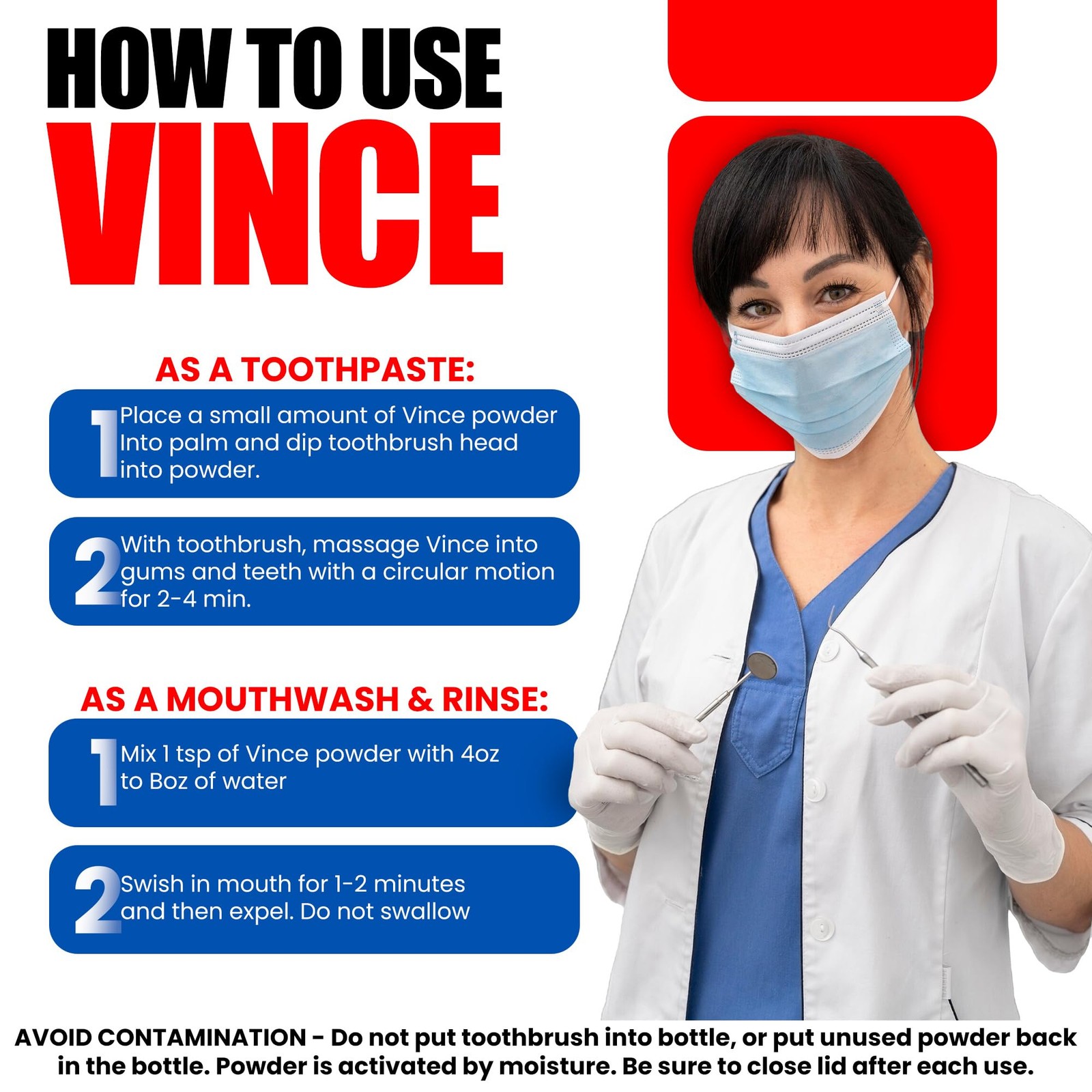 Vince Gum & Mouth Toothpaste Powder – Dentifrice & 4 Ounce (Pack of 1)