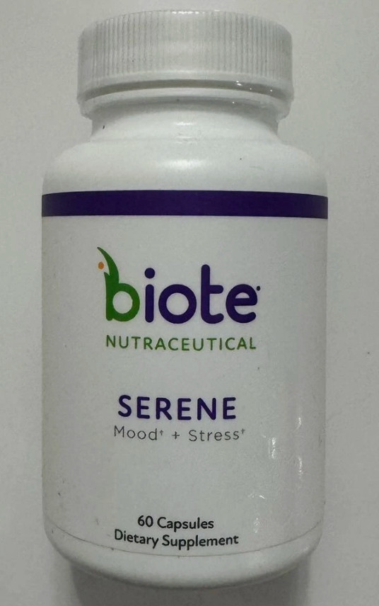 Biote Nutraceuticals Serene Mood + Stress 60 Capsules New Sealed