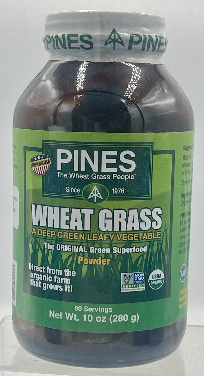 Pines International Wheat Grass Powder 10oz 280g Gluten Free Non GMO EXP 01/29