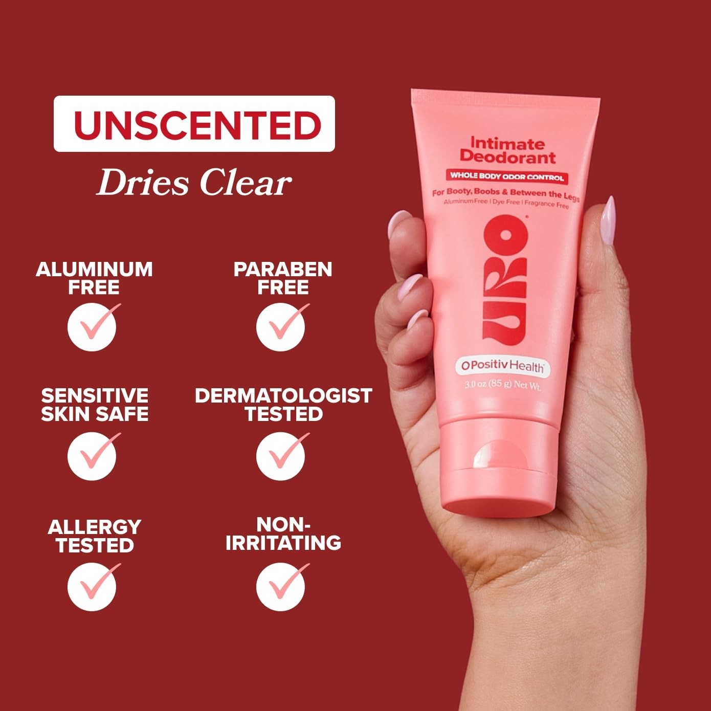 URO Intimate Whole Cream Deodorant Body ?C Dermatologist Tested, Hypoallergenic