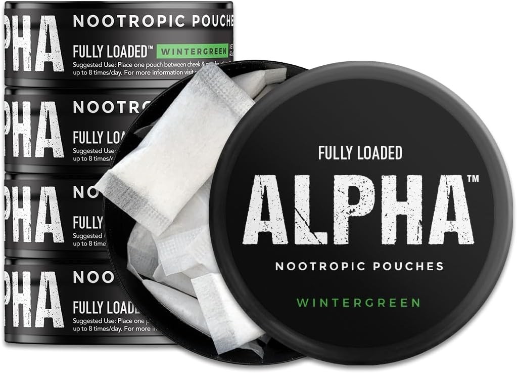 Wintergreen Alpha Nootropic Pouches – 75 Count, Nicotine Replacement for Clarity