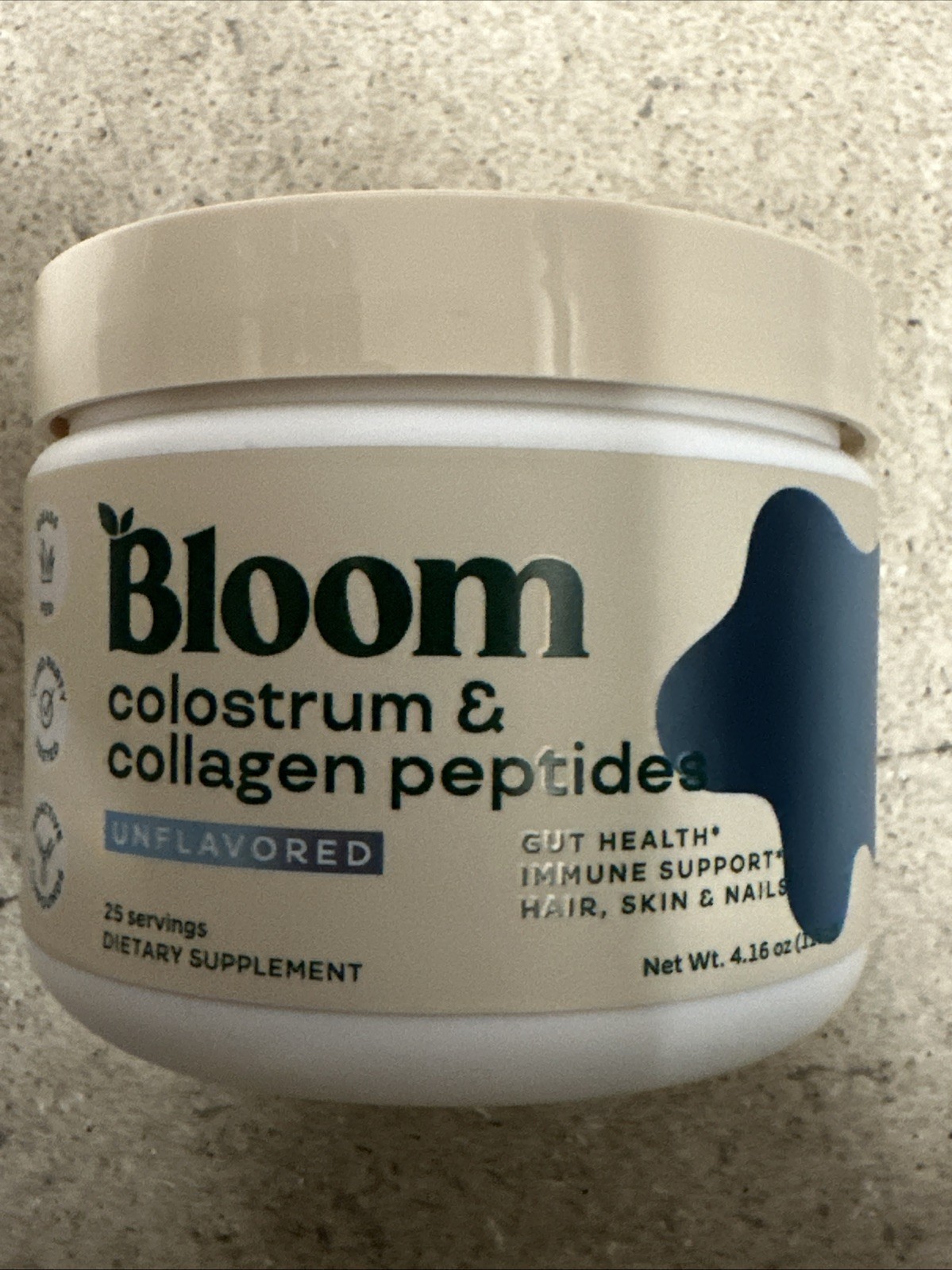 Bloom Colostrum & Collagen Peptides Unflavored 25 Sv 4.16 OZ 11/2026