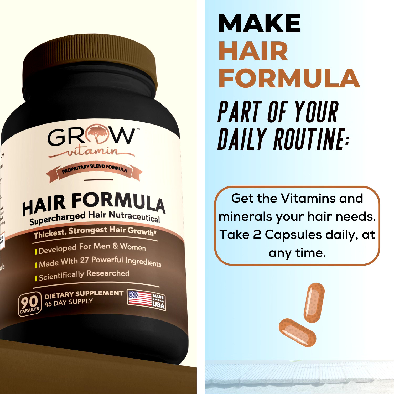 Dr. Berg’s Hair Formula Supports Healthy Hair Nails Skin+ 90 Tabs Exp 02/25+