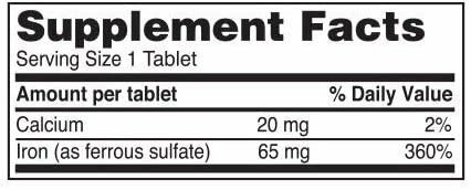 Ferrous Sulfate 325 mg Iron Supplement Tablets Dietary Reliable1 100 Count