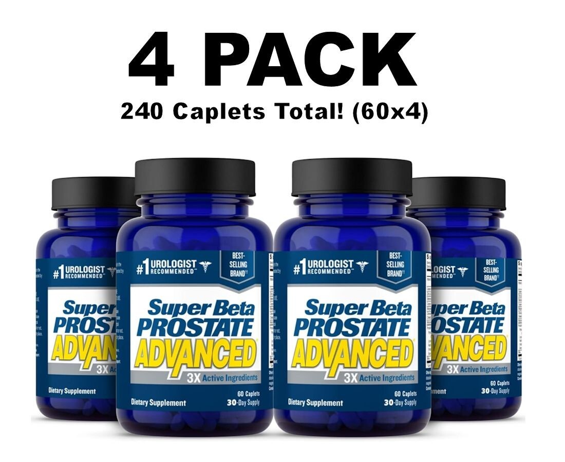 Super Beta Prostate Advanced, 4 PACK, 60 Caplets each, Urinary Prostate Health