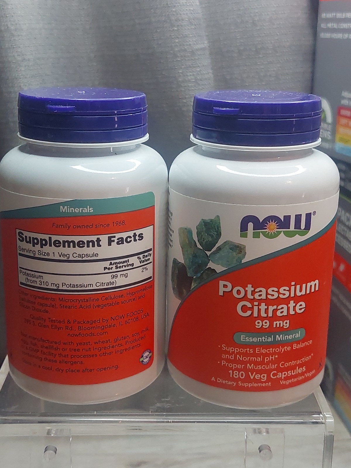 Lot Of 2 NOW Potassium Citrate Essential Mineral 99mg –180 Veg Caps – New Sealed