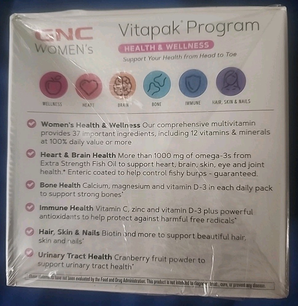 GNC Womens Vitapak Program Health Wellness 30 Day Supply Multivitamin Exp 1/2026