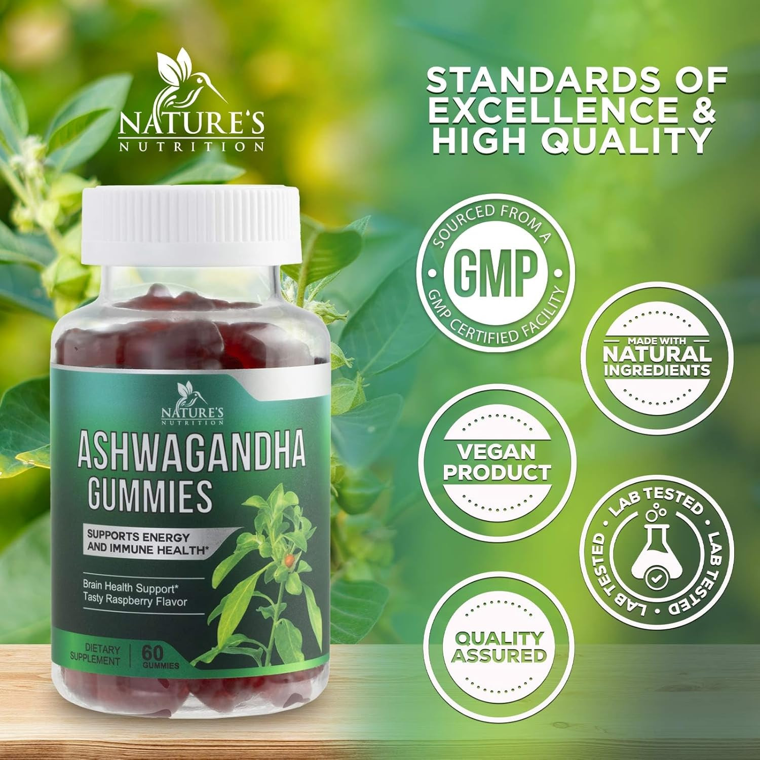 Ashwagandha Gummies for Women & Men, 3000Mg Equivalent, Vegan, Plant Based, Non-