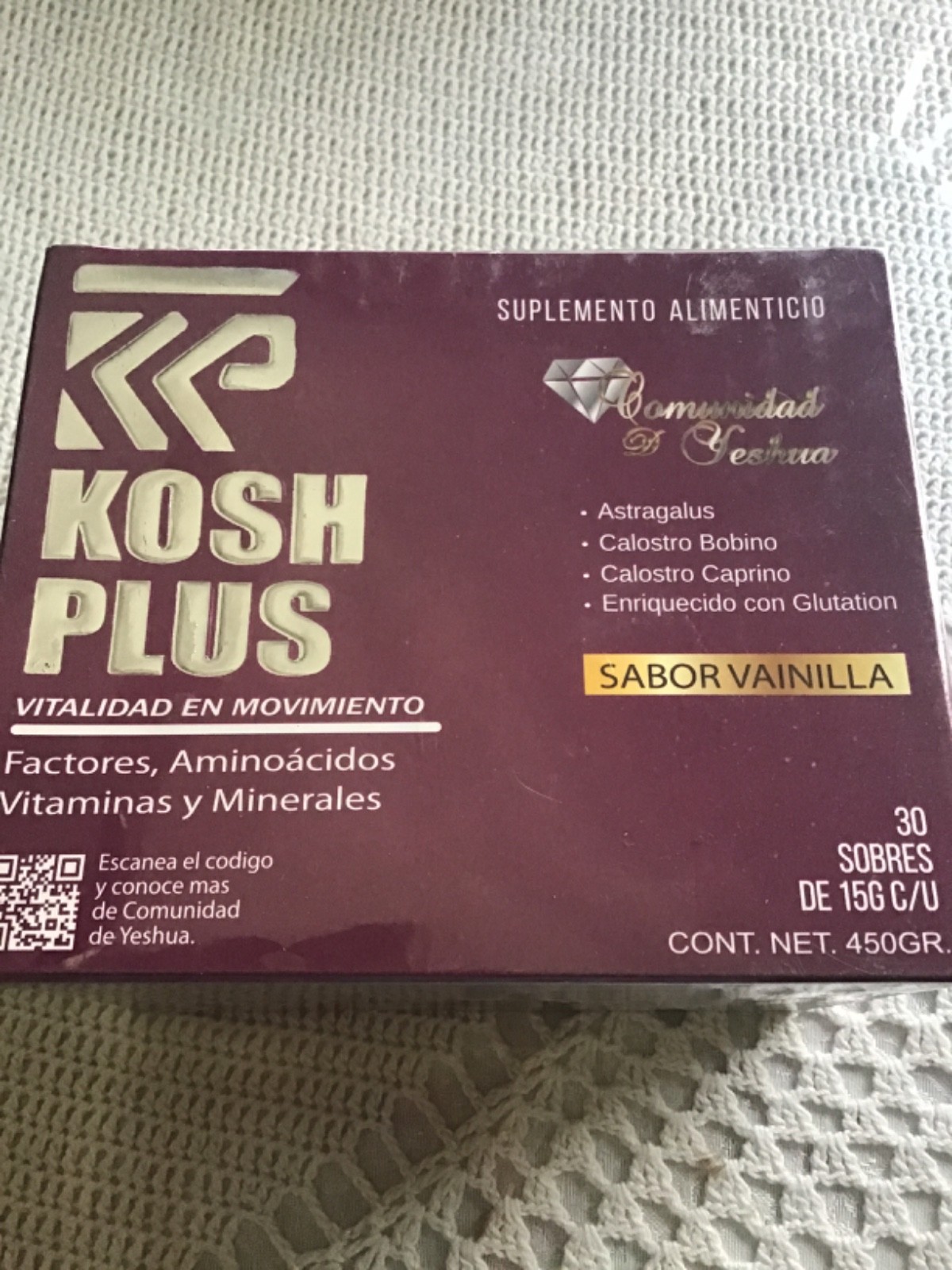 Nutritional supplement: Kosh (vanilla flavor)