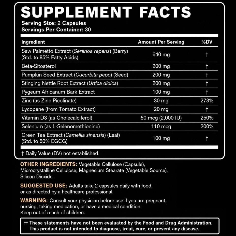 Prosta Prime Advanced Prostate Health Support Supplement 60 Capsules 1 Pack