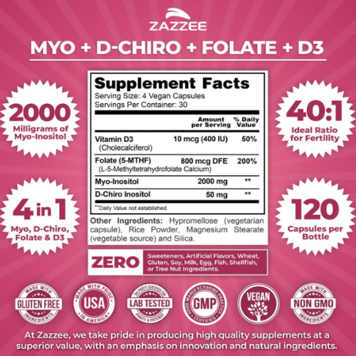 Myo-Inositol + D-Chiro con folato (5-MTHF) y D3 favorece una ovulación saludable