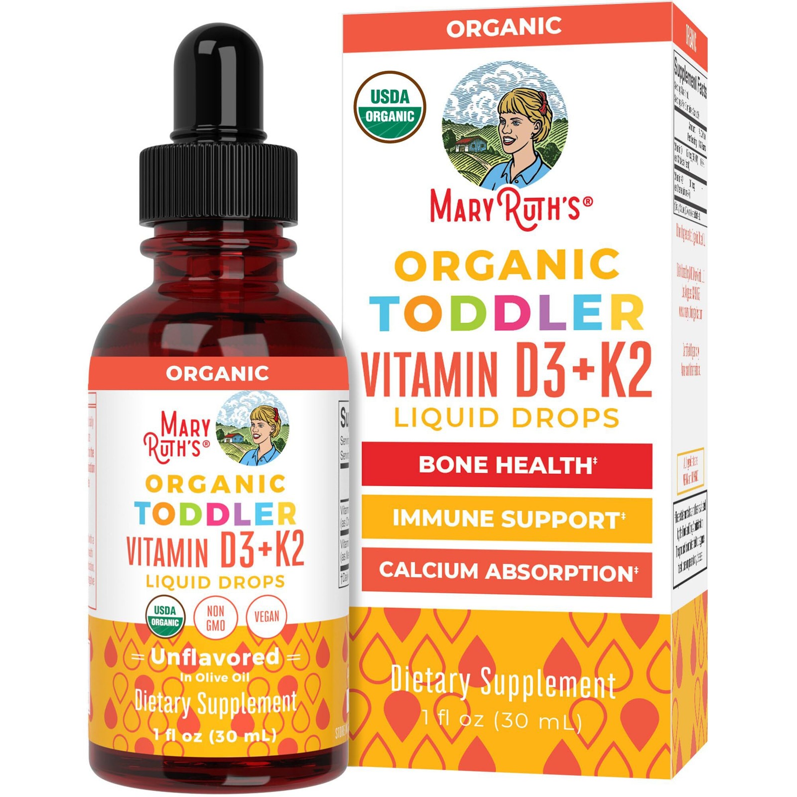 4/27 MARYRUTH’S Organics Vitamin D3 | Vitamin K2 | Vitamin D3 K2 Drops | 1 Fl Oz