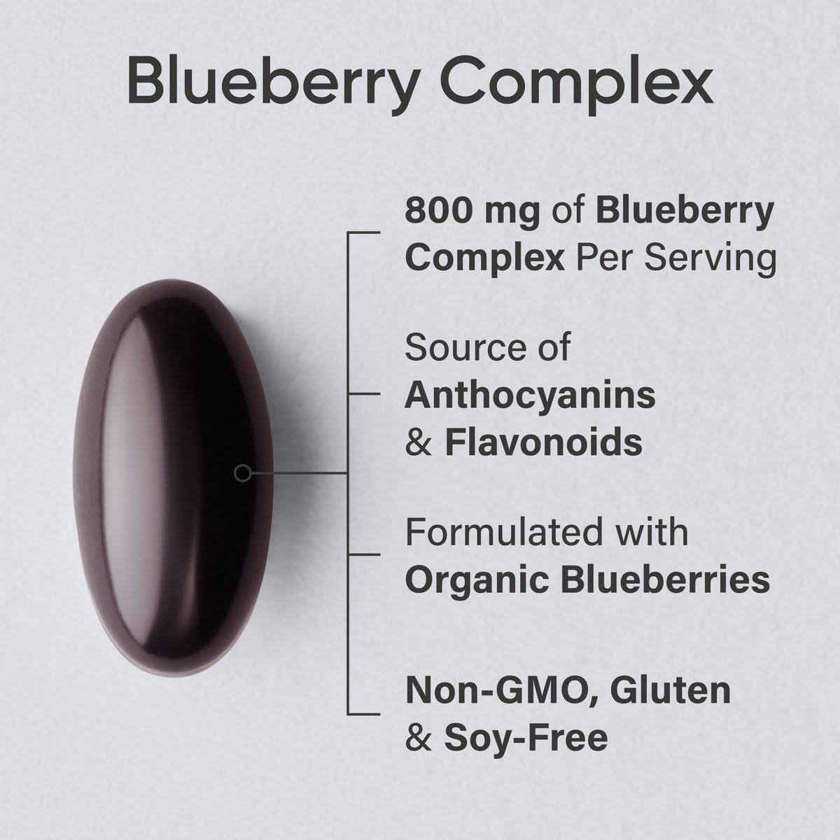 Organic Blueberry Fruit Complex 800mg Softgels – Non-GMO, Gluten Free, 60 Servin