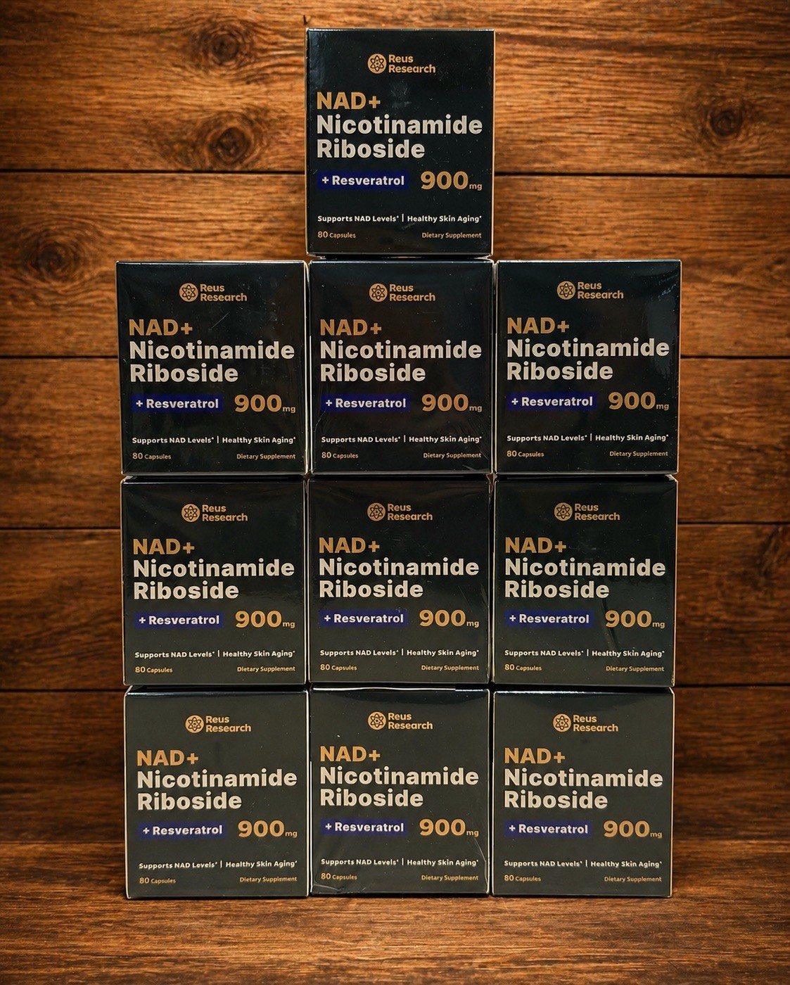 10 Pack NAD+ Nicotinamide Riboside + Resveratrol, 900mg 80 Capsules. Exp 01/2027