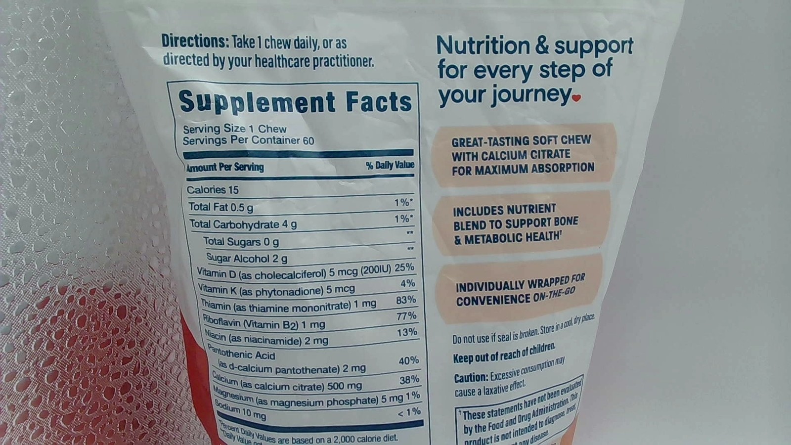 60 Fusion Carmel Bariatric Calcium Soft Chews Citrate Vitamin Dietary D3 -ii