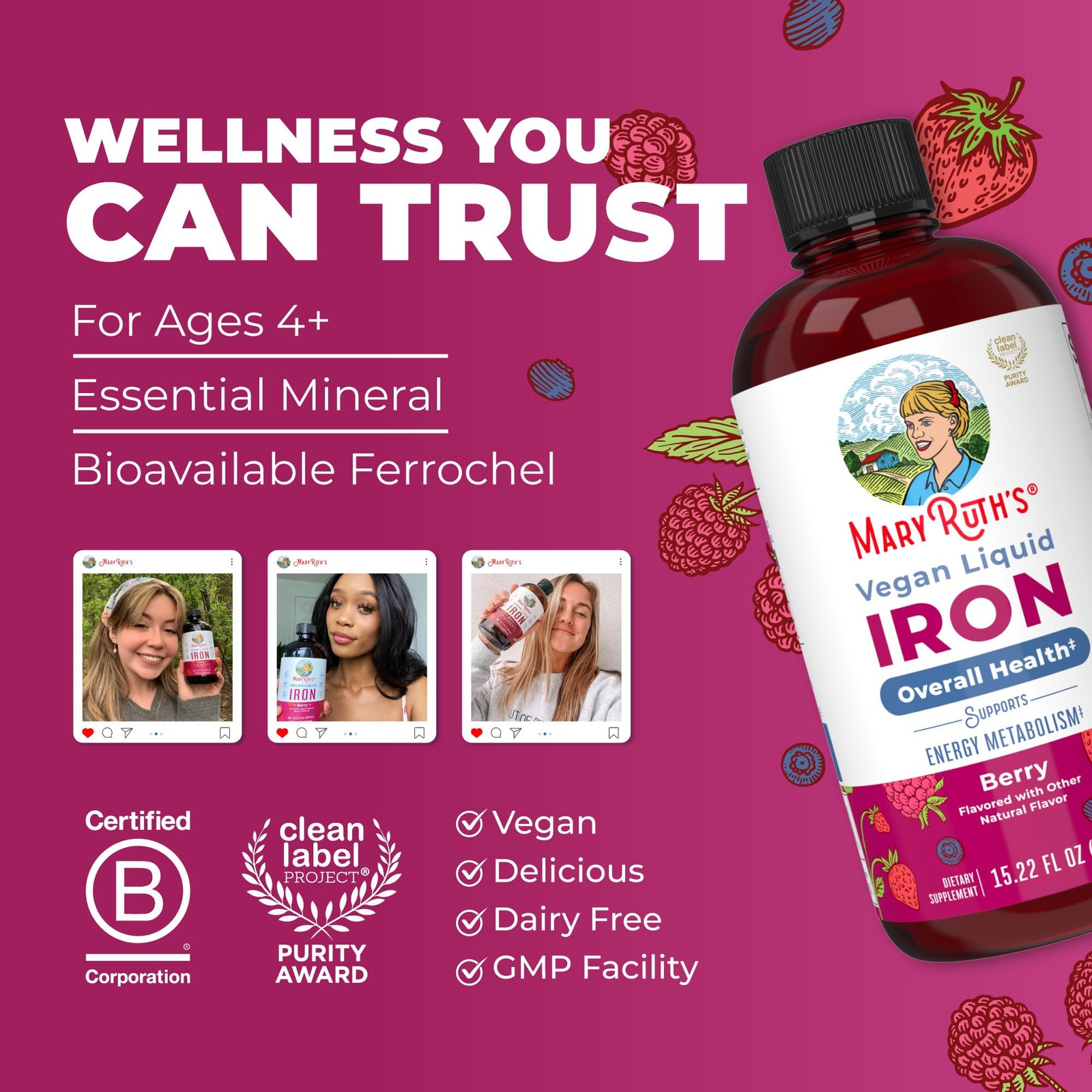Iron Supplement for Women Men & Kids | Liquid Iron Supplement for Women Men &…