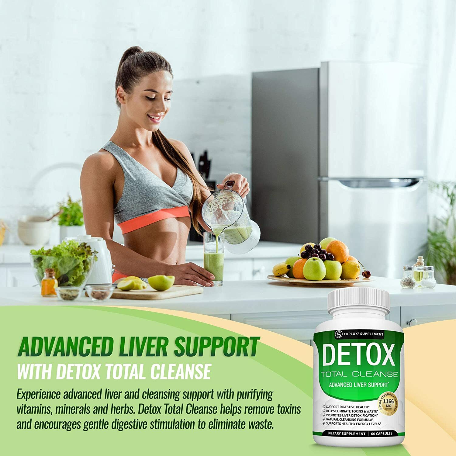 Premium Liver Cleanse Detox & Repair THREE BOTTLES Formula +22 Herbs Support