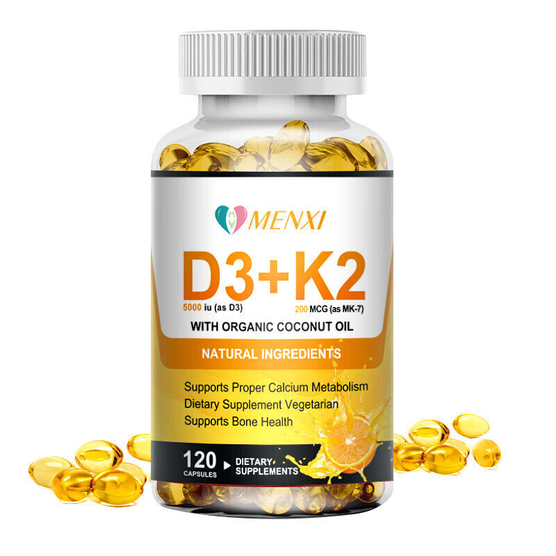 Vitamin K2 200 MCG with D3 5000 IU Supplement for Heart and Bone Health – 2 Pack