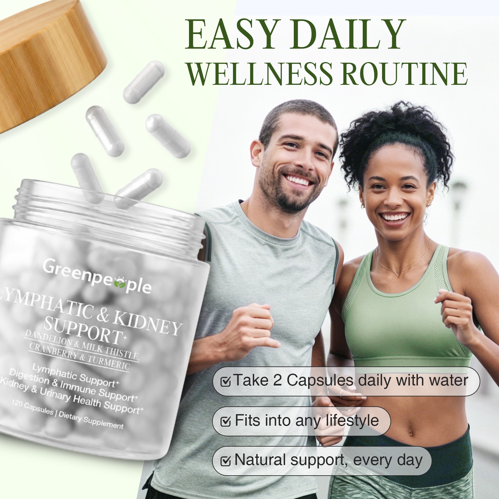 Lymphatic & Kidney Support – Kidney Cleanse, Detox & Repair 60Capsules