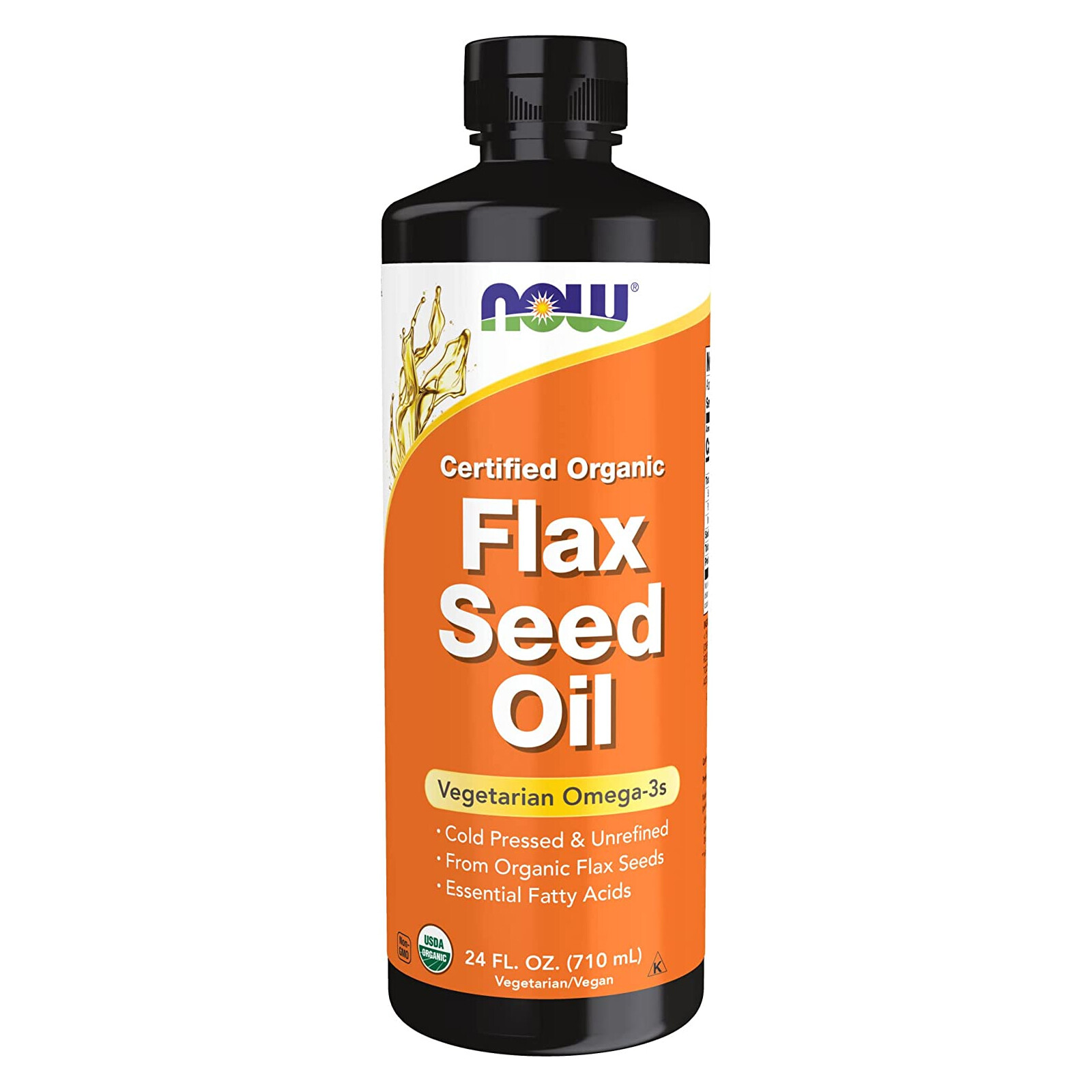 NOW FOODS Flax Seed Oil Liquid Organic 24 fl oz