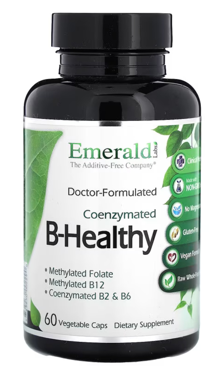 Emerald Labs B-Healthy Vitamin B Complex Vegan 60 Caps Methylated Folic Acid